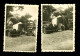 2 Petites Photos Automobile Traction Citroen Au Camping à Treboul  Dournenez ( Format 6cm X 8,8cm ) - Automobile