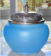 -SUCRIER CONFITURIER POT BISCUIT POT COUVERT PATE DE VERRE BLEUE Bullée      E - Verre & Cristal