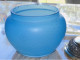 Delcampe - -SUCRIER CONFITURIER POT BISCUIT POT COUVERT PATE DE VERRE BLEUE Bullée      E - Glas & Kristal