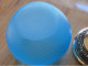 Delcampe - -SUCRIER CONFITURIER POT BISCUIT POT COUVERT PATE DE VERRE BLEUE Bullée      E - Glass & Crystal