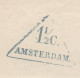 Amsterdam 1 1/2 C. Drukwerk Driehoekstempel 1856 - Fiscaux