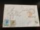 LETTRE DE COURTRAI POUR AMIENS   -  1868  -   AFFRANCHISSEMENT LOSANGE SUR 10 C NOIR GRIS LEOPOLD 1 ER - 1849-1876: Periodo Classico