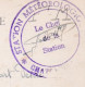 CHATEAU-CHINON -58- CPA 1945  FM CACHET "Station Météorologique De Chateau-Chinon" - "Le Chef De La Station" - 27-04-24 - Military Postage Stamps