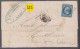 Un  Timbre  Napoléon III   N° 14  20 C Bleu  Lettre Départ  Lyon Pc 1818    1862   Destination  Montélimart ( Drôme ) - 1849-1876: Période Classique
