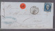 Un  Timbre  Napoléon III N° 14  20 C Bleu  Lettre  Cachet Orléans  1857  Destination  Paris - 1853-1860 Napoleon III