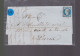 Un  Timbre  Napoléon III N° 14  20 C Bleu  Lettre  Marseille    1857  Destination  Paris - 1853-1860 Napoléon III.