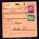 Dt. Besetzung Elsaß Paketkarte Mischfr. Elsaß/DR - Occupation 1938-45