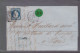 Un  Timbre  Napoléon III N° 14     20 C Bleu  Lettre Cachet  Le Havre     1857    Destination  Paris - 1853-1860 Napoleon III