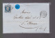 Un  Timbre  Napoléon III N° 14     20 C Bleu  Lettre Cachet  Lyon       1855    Destination  St- Etienne - 1853-1860 Napoléon III.