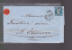 Un  Timbre  Napoléon III N° 14     20 C Bleu  Lettre Lyon         1859    Destination   St -Etienne - 1853-1860 Napoléon III