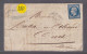 Un  Timbre  Napoléon III N° 14     20 C Bleu  Lettre  Cachet  Montélimar 1857    Destination   Brest - 1853-1860 Napoléon III.