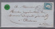 Un  Timbre  Napoléon III N° 14     20 C Bleu  Lettre  Cachet  Loriol 1860    Destination   Aubenas  Ardèche - 1853-1860 Napoléon III