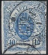 Luxembourg - Luxemburg - Timbres  -  Armoiries  1859   10c.   °    Michel 6a      Schnitt Oben - 1859-1880 Stemmi