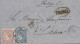 Ø 80 Y 81 En Envuelta De Badajoz A Lisboa. Mat. R.C. 19 De Badajoz Y "Franca". Año 1866. Muy Bonita. - Cartas & Documentos