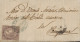 1868. Ø 98 En Carta De Falces A Pamplona. Marca De Cartería "DE/CORREOS / MURCIA" En Azul. Rara. - Lettres & Documents