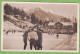Rare Belle CPA Carte Photo GSTAAD Patinage Patin à Glace Eisbahn U. Winter-Palace Animé Sport Suisse BE Berne - Gstaad