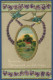 Glückwunsch Zum Geburtstag Schwalben Veilchen Prägekarte, Gelaufen 1910 (AK3450) - Anniversaire