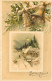 Carte Gaufrée  - Bonne Année - Fleurs Paysage Cloche   Q 2568 - New Year