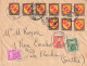 BLASON LORRAINE 50C YT 757 X9 SUR LETTRE LA FLECHE SARTHE 22/1/1947 TAXEE A 3F80 - 1921-1960: Modern Tijdperk