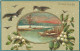 Carte Gaufrée - Bonne Année - Paysage Oiseaux Gui    Q 2571 - Nouvel An