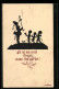 Künstler-AK Georg Plischke: Es Sei Wie Es Sei Singen Macht Froh Und Frei!, Schattenbild  - Autres & Non Classés