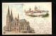 Lithographie Köln, Dom, Uferpartie  - Altri & Non Classificati