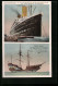 AK Riesendampfer Columbus Des Norddeutschen Lloyd, Segelschiff Santa Maria  - Steamers