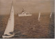 PHOTO PRESSE LE CROISEUR ECOLE JEANNE D'ARC QUITTANT BREST MAI 1950 FORMAT 18 X 13 CMS - Boats