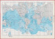 Mer. Carte Des Courants Marins Chauds Et Froids, Limite Des Glaces. Carte Des Profondeurs Des Mers. Larousse 1948. - Historische Dokumente