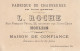 CHROMO PUBLICITAIRE  L. ROCHE - FABRIQUE DE CHAUSSURES A MOULINS - ALLIER  - TROP D'ASSAISONNEMENT - Autres & Non Classés