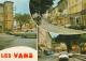 ALnw 10-(07) LES VANS - CARTE MULTIVUES COULEURS : CAFE DU MIDI , HOTEL DES CEVENNES - 2 SCANS - Les Vans