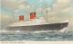 BE6 - PAQUEBOT " QUEEN ELIZABETH " - CARTE COULEURS - 2 SCANS - Steamers