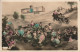 CE28 - GROUPE DE BEBES  DANS ROSES ET CHOUX - AUTOMOBILE , AVION BIPLAN - 2 SCANS - Scenes & Landscapes