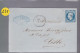 Un  Timbre  Napoléon III   N°  14     20 C Bleu    Sur Enveloppe   ( S.C )   Départ  Anzin   Destination  Lille - 1849-1876: Klassik