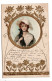 Carte Fantaisie Gaufrée Et Dorée , Jeune Femme - Women