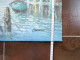 Delcampe - Tableau Gouache  Sur Toile Au Couteau Signé Florence - Vue De Port 120 X 60 Cm - Gouaches