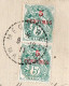 Meouinez (Maroc)  Jolie Paire Du 5 C   Type Blanc Avec Sucrharge Rouge 5 CENTIMOS 1911  (PPP47278) - Marruecos (1956-...)