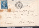 FRANCE N° 22 SUR LETTRE GC 822 + CAD PRECURSEUR CONVOYEUR MONTPELLIER A CETTE - 1862 Napoléon III