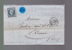 Timbre  Napoléon III N° 14   20 C Bleu  Départ   Lyon  1855   Destination  St- Etienne - 1849-1876: Période Classique