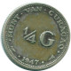 1/4 GULDEN 1947 CURACAO NIEDERLANDE SILBER Koloniale Münze #NL10809.4.D.A - Curacao