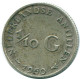 1/10 GULDEN 1960 NETHERLANDS ANTILLES SILVER Colonial Coin #NL12350.3.U.A - Antille Olandesi