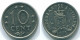10 CENTS 1971 ANTILLAS NEERLANDESAS Nickel Colonial Moneda #S13389.E.A - Antille Olandesi