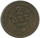 2 ORE 1883 SWEDEN Coin #AC994.2.U.A - Suecia