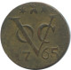 1765 ZEALAND VOC DUIT NETHERLANDS INDIES NEW YORK COLONIAL PENNY #AE717.16.U.A - Niederländisch-Indien