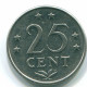 25 CENTS 1971 ANTILLAS NEERLANDESAS Nickel Colonial Moneda #S11518.E.A - Netherlands Antilles