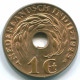 1 CENT 1945 P NETHERLANDS EAST INDIES INDONESIA Bronze Colonial Coin #S10407.U.A - Indes Néerlandaises