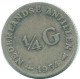 1/4 GULDEN 1954 ANTILLAS NEERLANDESAS PLATA Colonial Moneda #NL10898.4.E.A - Nederlandse Antillen