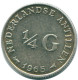 1/4 GULDEN 1965 NIEDERLÄNDISCHE ANTILLEN SILBER Koloniale Münze #NL11378.4.D.A - Netherlands Antilles