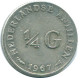 1/4 GULDEN 1967 ANTILLAS NEERLANDESAS PLATA Colonial Moneda #NL11534.4.E.A - Netherlands Antilles
