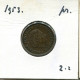 5 CENTS 1953 NETHERLANDS Coin #AU503.U.A - 1948-1980 : Juliana